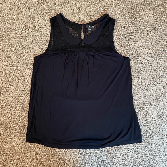 a.n.a Tops - NWOT Size 1X Ana black sleeveless top with lace front